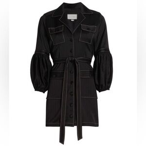 Alexis Black Mini Dress with Contrast Stitching